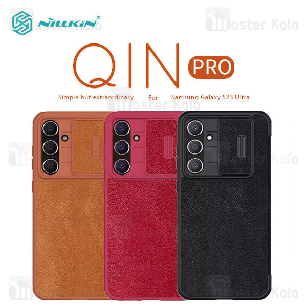 کیف چرمی نیلکین Samsung S23 FE Nillkin Qin Pro Leather Case دارای محافظ دوربین